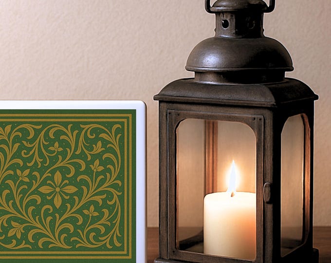 Medieval Filigree Tile Coasters – Jewel Tones