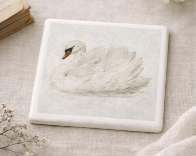 Vintage-Inspired Romantic Ceramic Tile Coasters: Handmade Square Drink Coasters