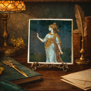 Posavasos de azulejos de la antigua diosa romana: estilo fresco clásico