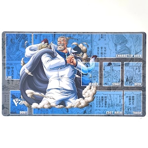Speelmat Monkey D. Garp (Ontwerp #2) - met zones Speelmat Spelmat TCG Navy Marine Admiraal