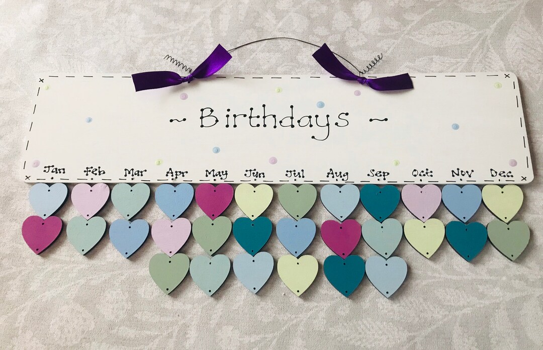 Birthday Board Special Occasion Reminder Calendar Etsy