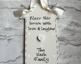 HOME SWEET HOME ~ Handmade Sign ~ Ideal New First Home Present ~ House warming Gift - Can be personalised!