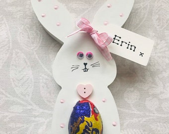 Easter Bunny Creme Egg Holder ~ Personalised ~ Handpainted