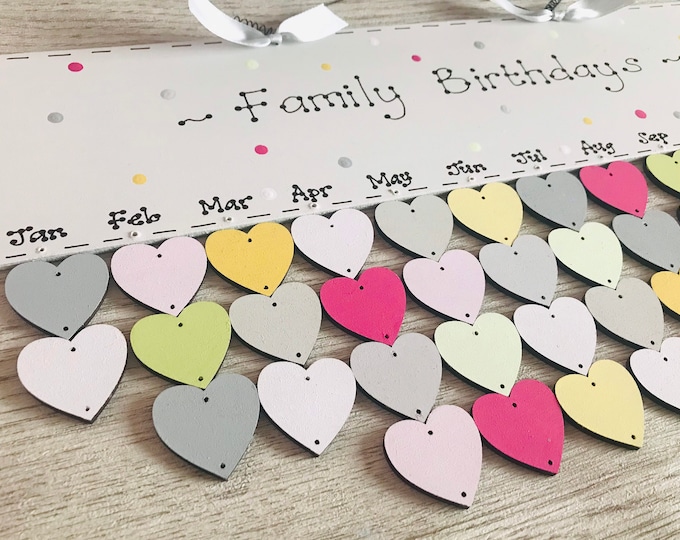 Personalised Birthday Board | Family & Friends Birthday Reminder | Special Occasion Anniversaries Calendar Wooden Gift Present