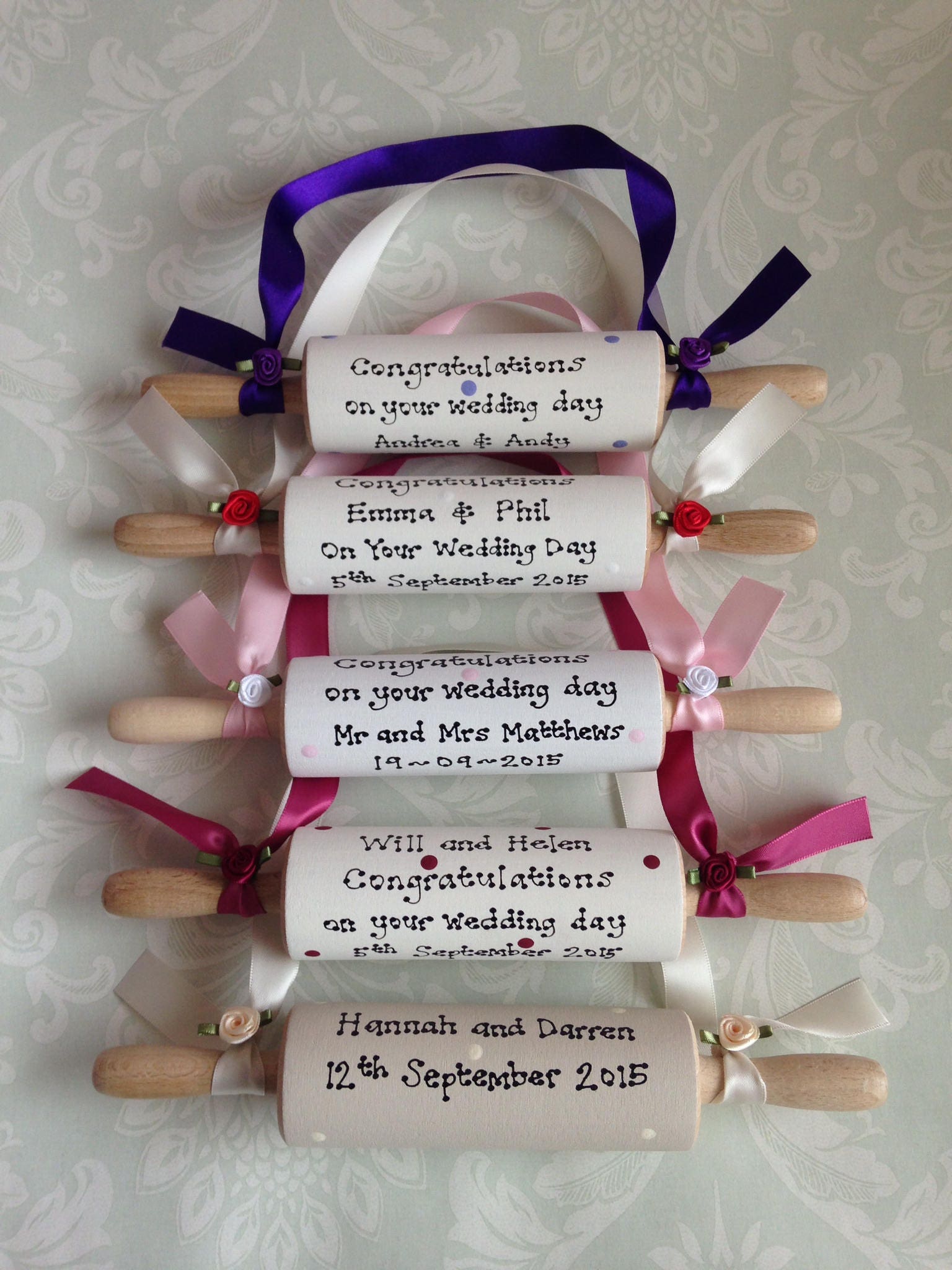 Personalised Traditional Wedding Rolling Pin Gift Present Etsy