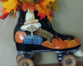 Scarecrow in the Pumpkins Roller Skate Decorative Painting E-Pattern