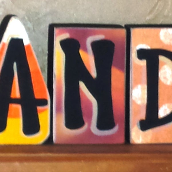 Chunky Wood Word Blocks-CANDY