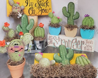 Stuck on You cactus collection  epattern, decorative painting epatteen