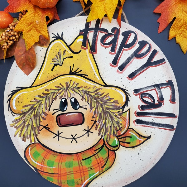 Epattern Fall Rounds, Scarecrow and Pumpkin door hangers, Digital File