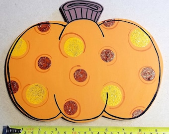 Painted Polka Dot Pumpkin Wreath Attachment or Sign. Lightweight Pumpkin,  Hand Painted Pumpkin for Deco Mesh or Grapevine Wreath