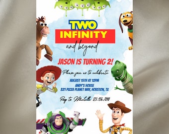 Two Infinity and Beyond Birthday Invitation: Toy Story Theme (Digital Download)