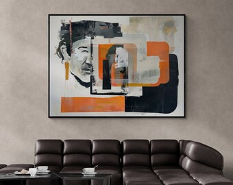 Urban Contrasts - Moderner abstrakter Portrait-Kunstdruck