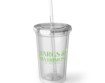 Margs & Matrimony Clear Acrylic Cup With Straw