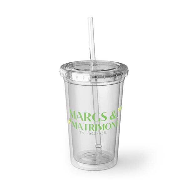 Margs & Matrimony Clear Acrylic Cup With Straw