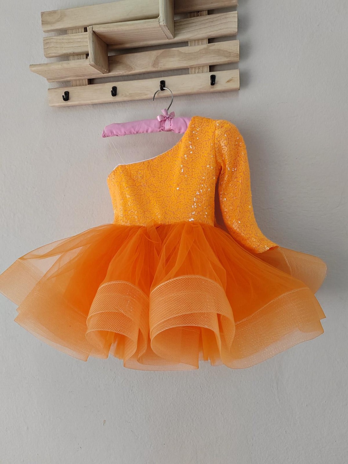 G16- Baby Girl Party Wear Orangi Flower