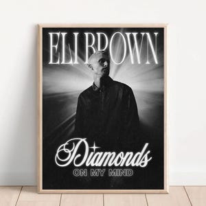Eli Brown | Black and White House Music Vertical Poster, DJ Rave Techno Wall Decor, Matte Wall Art Print, Music Lover Gift, EDM House Party