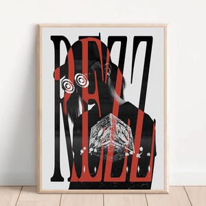 Rezz 2 | Vertical Matte Poster, Bass Music, Dubstep, EDM DJ Rave Black and White, Music Room Decor, Festival Wall Art, Gift for Music Lovers