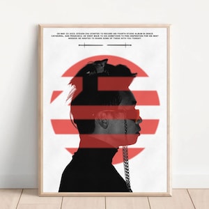 ZHU | Deep House Music Matte Vertical Posters, EDM Black & Red Electronic Music Wall Art Print, Music Festival Decor, DJ Gift, Music Lover