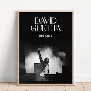 David Guetta | DJ Matte Vertical Posters, EDM Wall Art, DJ Home Decor, Concert Memorabilia, Gift for House Music Lovers, Black & White