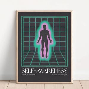 Pósteres verticales mate de autoconciencia, arte mural motivacional, decoración moderna para el hogar, don espiritual, decoración de mindfulness, crecimiento personal