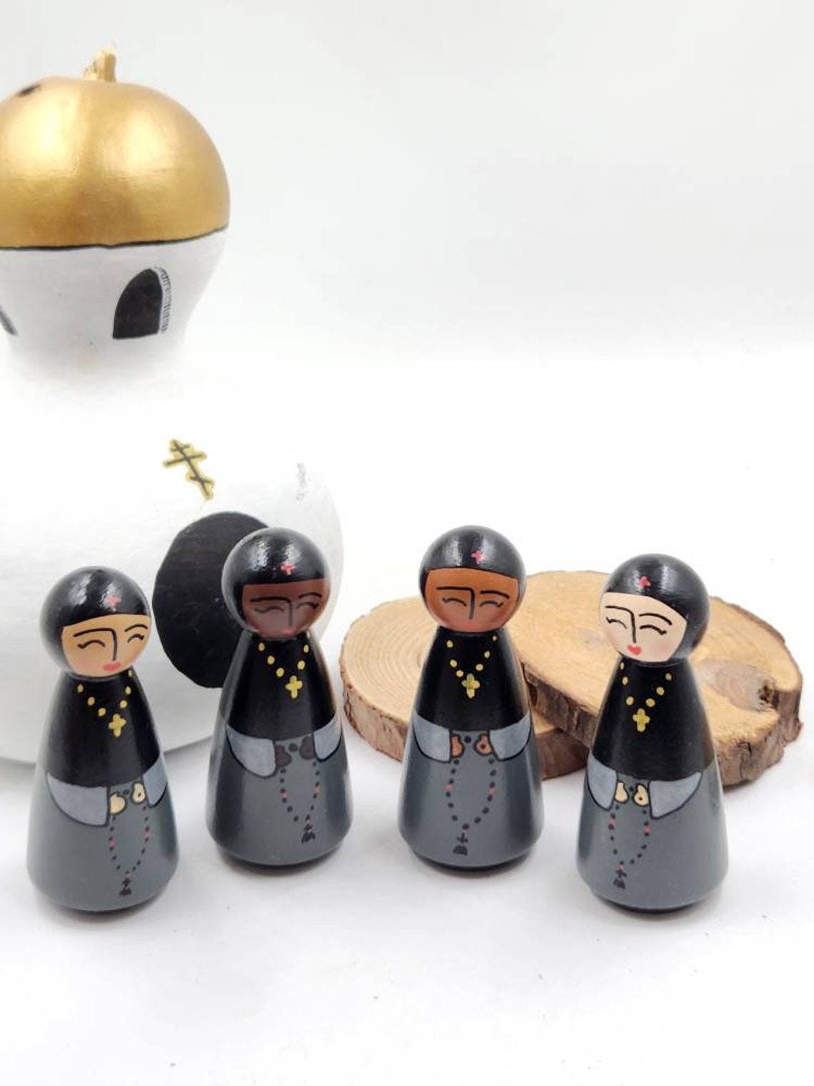 Orthodox Nun Peg Doll Set - Etsy