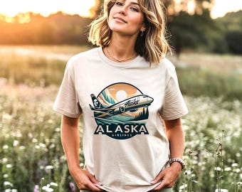 Alaska Flight Top, Airplane Lover Graphic, Aviation Gift for Travelers