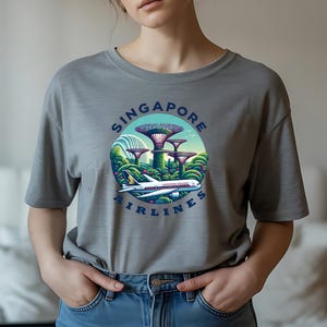 Vintage Singapore, Unisex Travel T-Shirt, Singapore Airlines Shirt