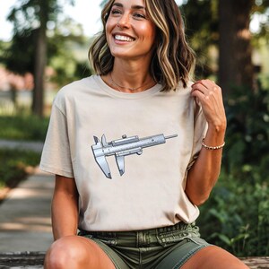 Vernier Caliper Illustration T-Shirt, Engineering Tool Shirt