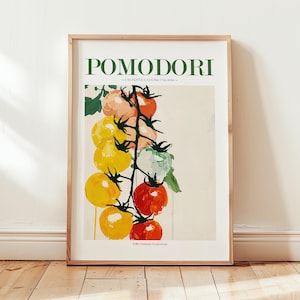 Tomato Print - Kitchen Wall Art - Tomato Art - Food Print - Italian Kitchen Wall Art - Retro Food Print - Italian Art - Vegetable Prints