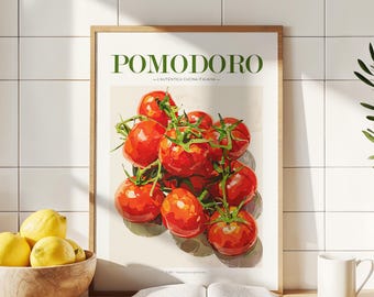 Tomato Print: Italian Kitchen Food Art, Vintage Oil Painting