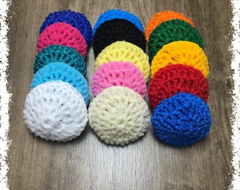 Assorted Crocheted Nylon Netting Dish Scrubbies-Mystery Lot Of Fifteen