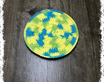 Summer Splash Crocheted Round Cotton Potholder