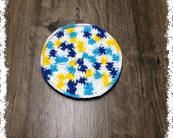 Sail Away Ombre Crocheted Round Cotton Potholder