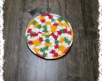 Mango Madness Crocheted Round Cotton Potholder