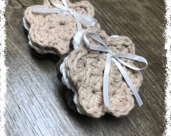 Neutral Colored Crocheted Make-Up Removers-Set Of Six