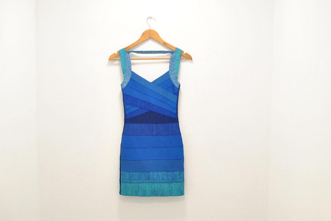 herve leger bandage dress blue Midi Dress, S Back zip Herve Leger Mint Bandage Dress
