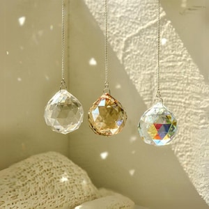 Crystal Ball Rainbow Suncatcher, Hanging Prism Sun Catcher, Window Decoration Ornament, Gift for Her, Light Catcher