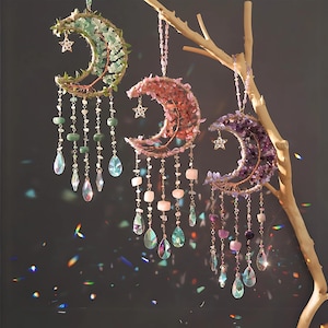 Big Sunshine Suncatcher, Moon Suncatcher, Forest Style Lightcatchers, Crystal Prism Ornament, Rainbow Maker
