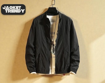Men's Lightweight Zipper Jacket | Casual Long Sleeve Outerwear