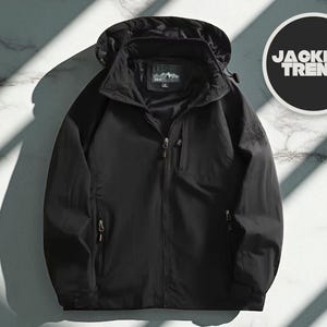 Men&#39;s Waterproof Hiking Jacket | Lightweight Hooded Windbreaker | Breathable Quick-Dry Outdoor Shell | Travel Adventure Zip-Up Coat