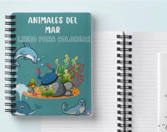 Libro da colorare sugli animali marini