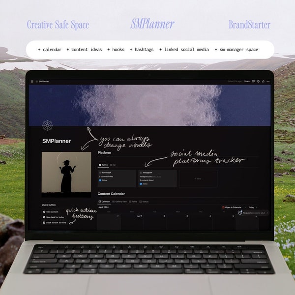 Ultimate SocialMedia Planner, Aesthetic Notion Planner, CreativeSafeSpace, Creative Brand Must Have, Place To Take Control Of Social Media