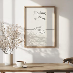 Healing Is Not Linear Printable – Motivational Quote Wall Art – Digital Download for Wellness & Recovery
