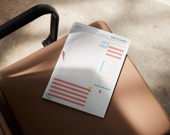 Bright Student Daily Planner Printable: Academic Study Schedule (PDF Download A4 Size)