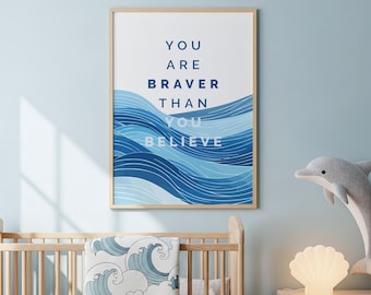 Motivierendes Zitat Print: You Are Brave - Inspirierende Wandkunst (Digitaler Download)