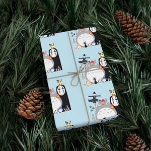 anime wrapping paper my neighbor totoro fan cute gift wrap forest spirit wrap her him image 3