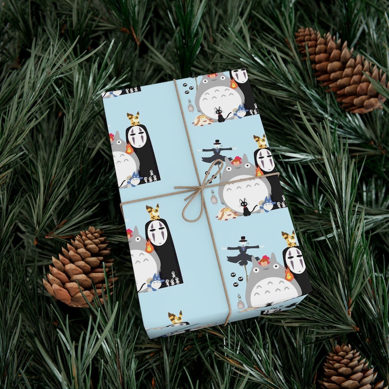 anime wrapping paper my neighbor totoro fan cute gift wrap forest spirit wrap her him image 3