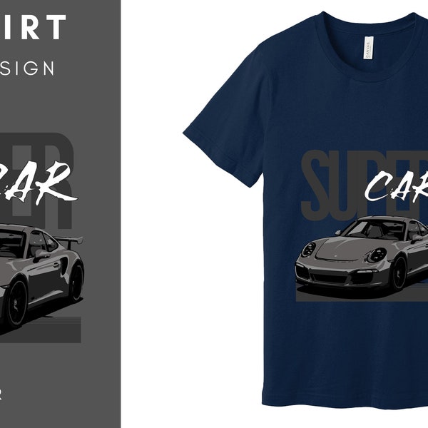 Super Car T-shirt Design PNG - Digital Download for Custom Shirts and DIY Projects - High Resolution and Transparent Background