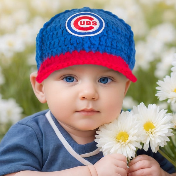 Baby Gift for boy or girl, Chicago Cubs Hat - Newborn beanie - knit newborn hat, Team hat, Sport hat, hats for babies