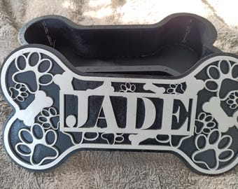 Personalisierte knochenförmige Hunde Leckerli Box: individuelles Haustier Geschenk